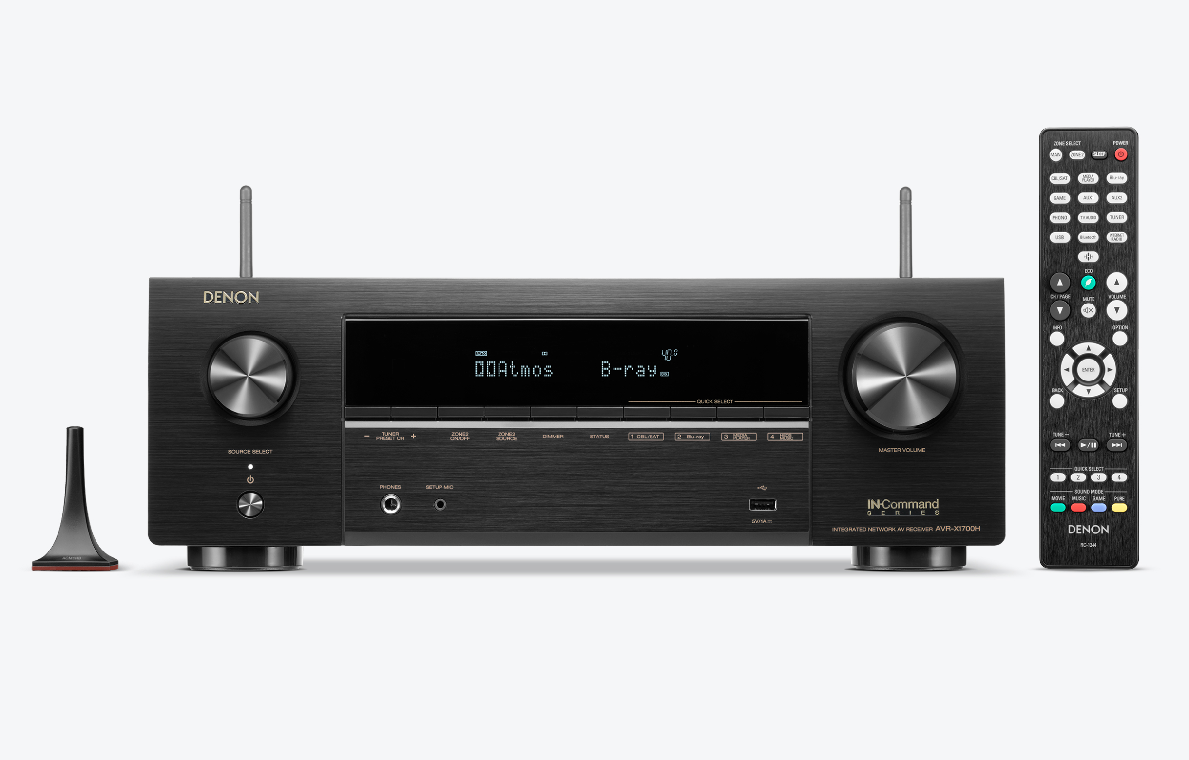 רסיבר רשת DENON AVRX1700HBKE2 7.2 ערוצים 175W 8K בצבע שחור