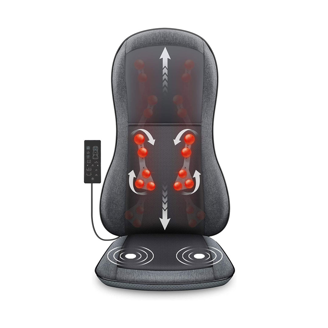 מושב עיסוי שיאצו לגב עם חימום אינפרא CARBON BMS-10