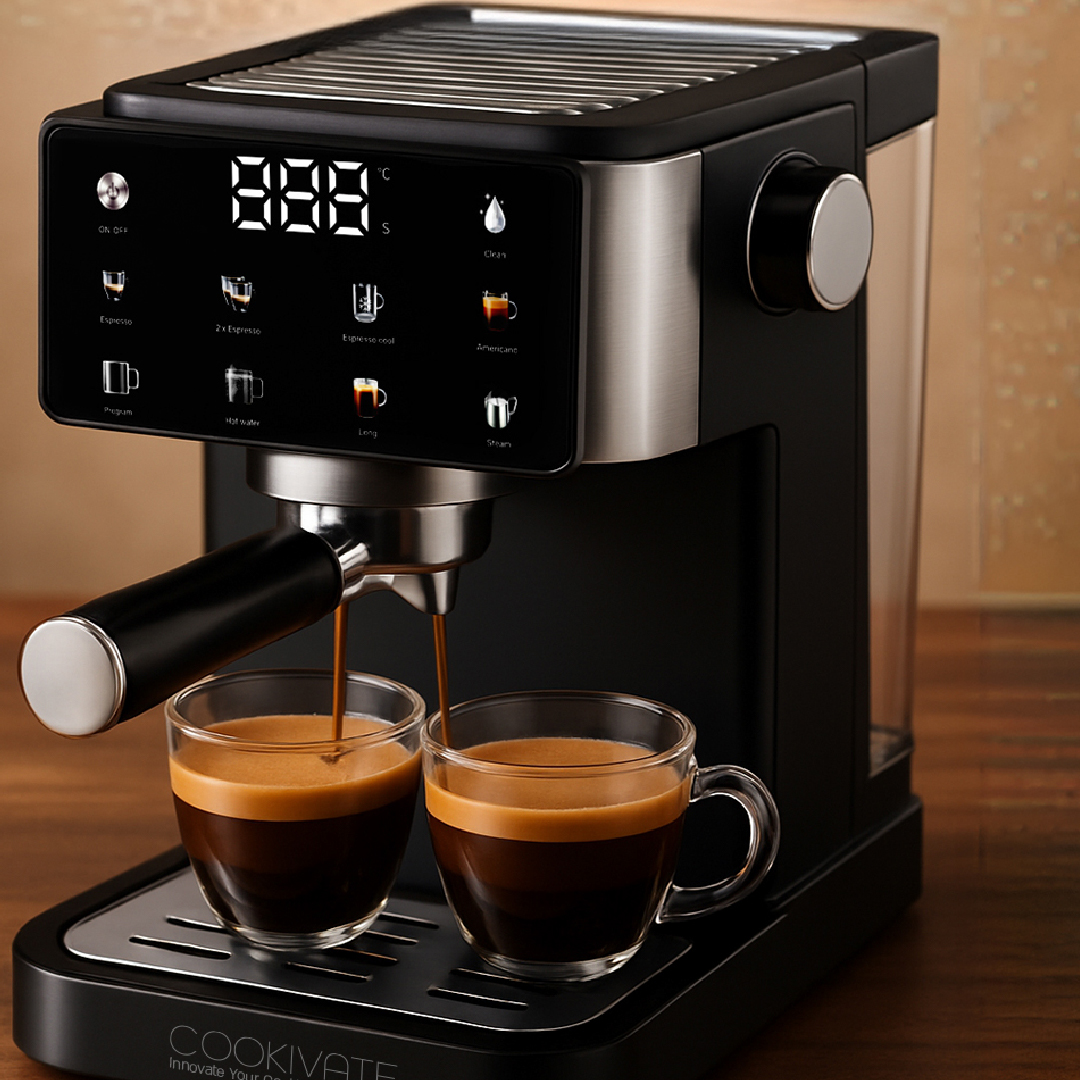מכונת אספרסו COOKIVATE דגם CAFEZZA עם משאבת ULKA איטלקית 1450W 9 ב-1 – תמונה 6