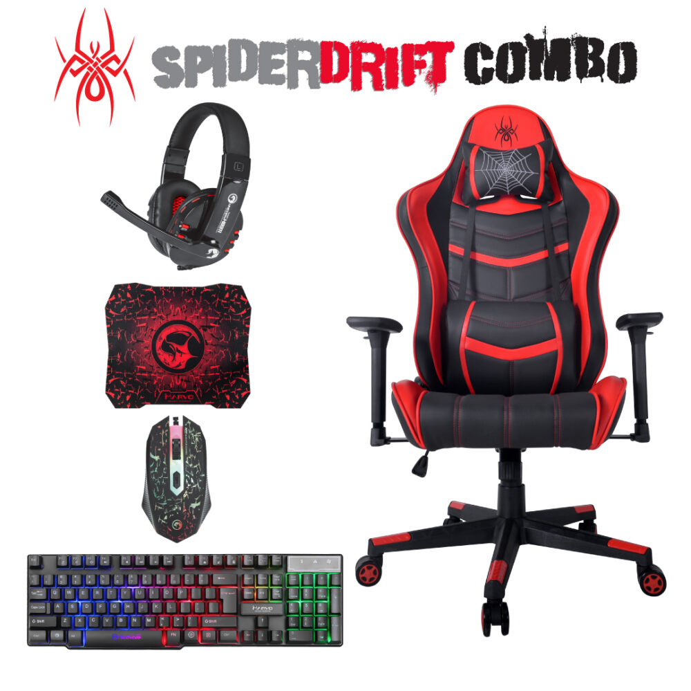 כיסא גיימרים ארגונומי SPIDER דגם SPIDER-DRIFT-RD-COMBO אדום