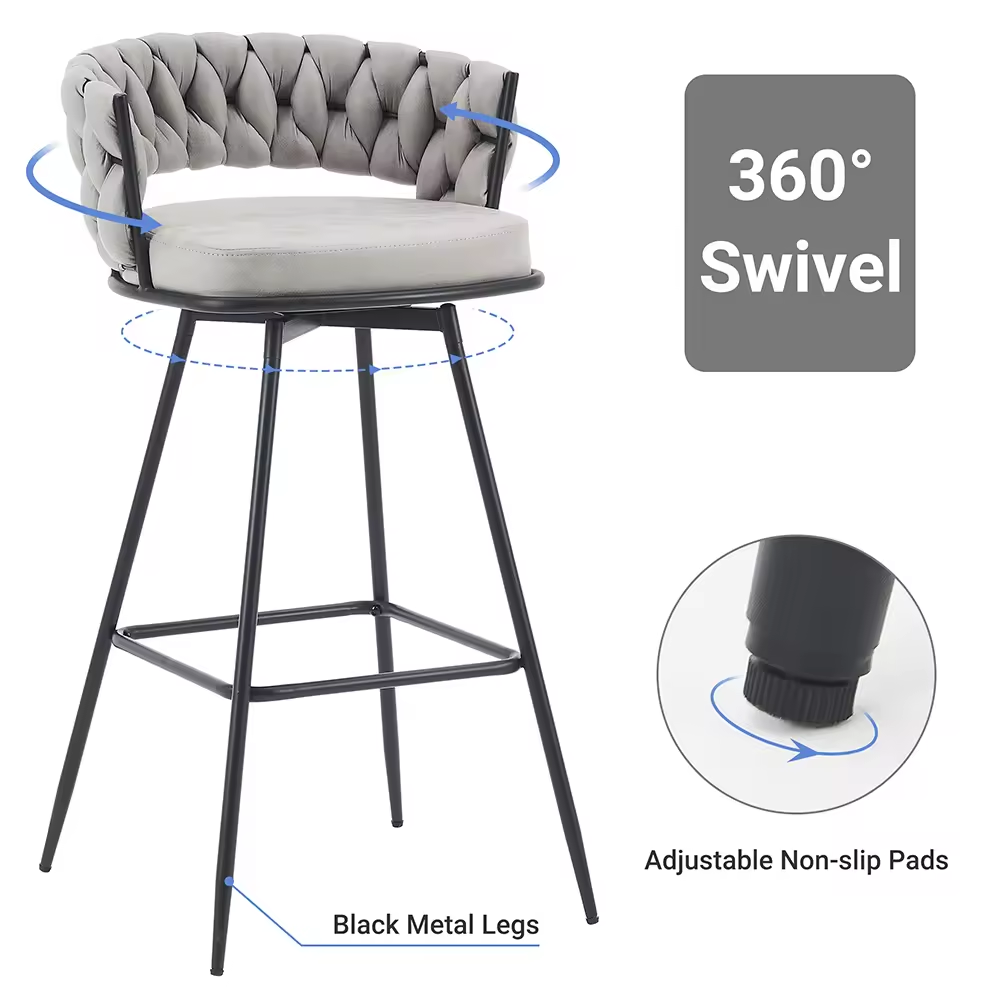 זוג כיסאות בר מסתובבים COMFORT4U דגם ELEGANZIA בעיצוב מודרני ונוח