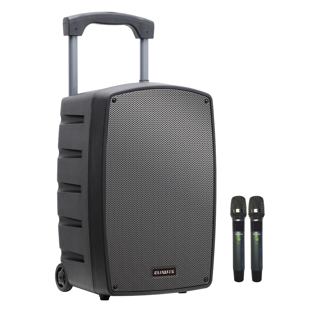 מערכת הגברה ניידת AIWA דגם TSUNAMI-15 עם 2 מיקרופונים 600W