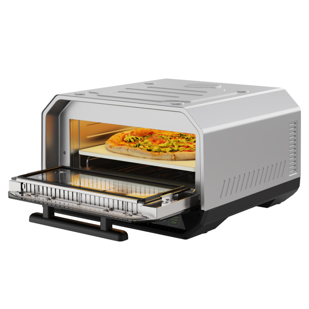טאבון פיצה חשמלי מקצועי 2200W עם אבן שמוט SIRIUS LIVING דגם FIORNO-13
