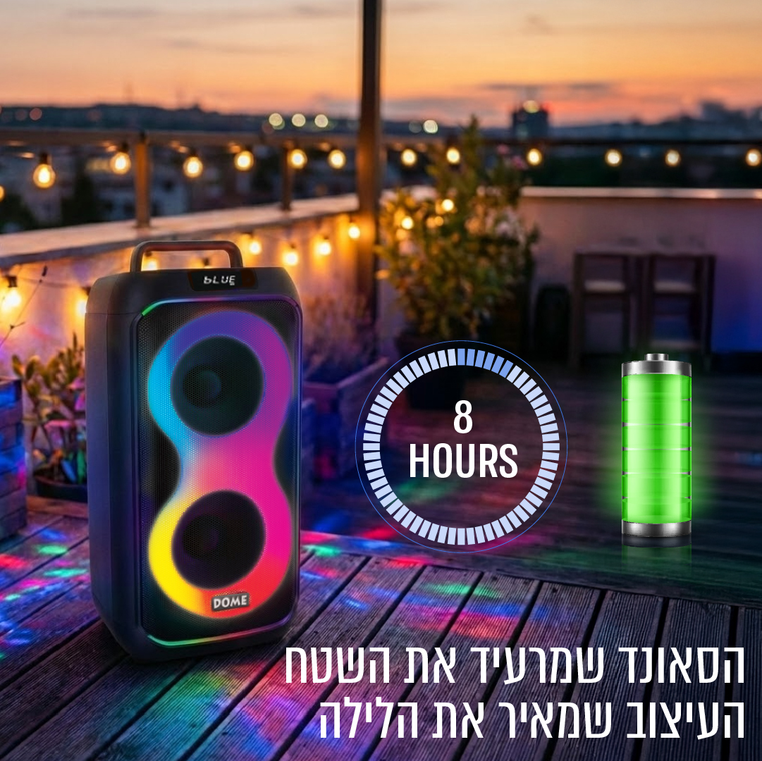 בידורית שחורה 2000W דאבל 6.5" עם מיקרופונים אלחוטיים דגם BOOMIX-62 DOME – תמונה 6