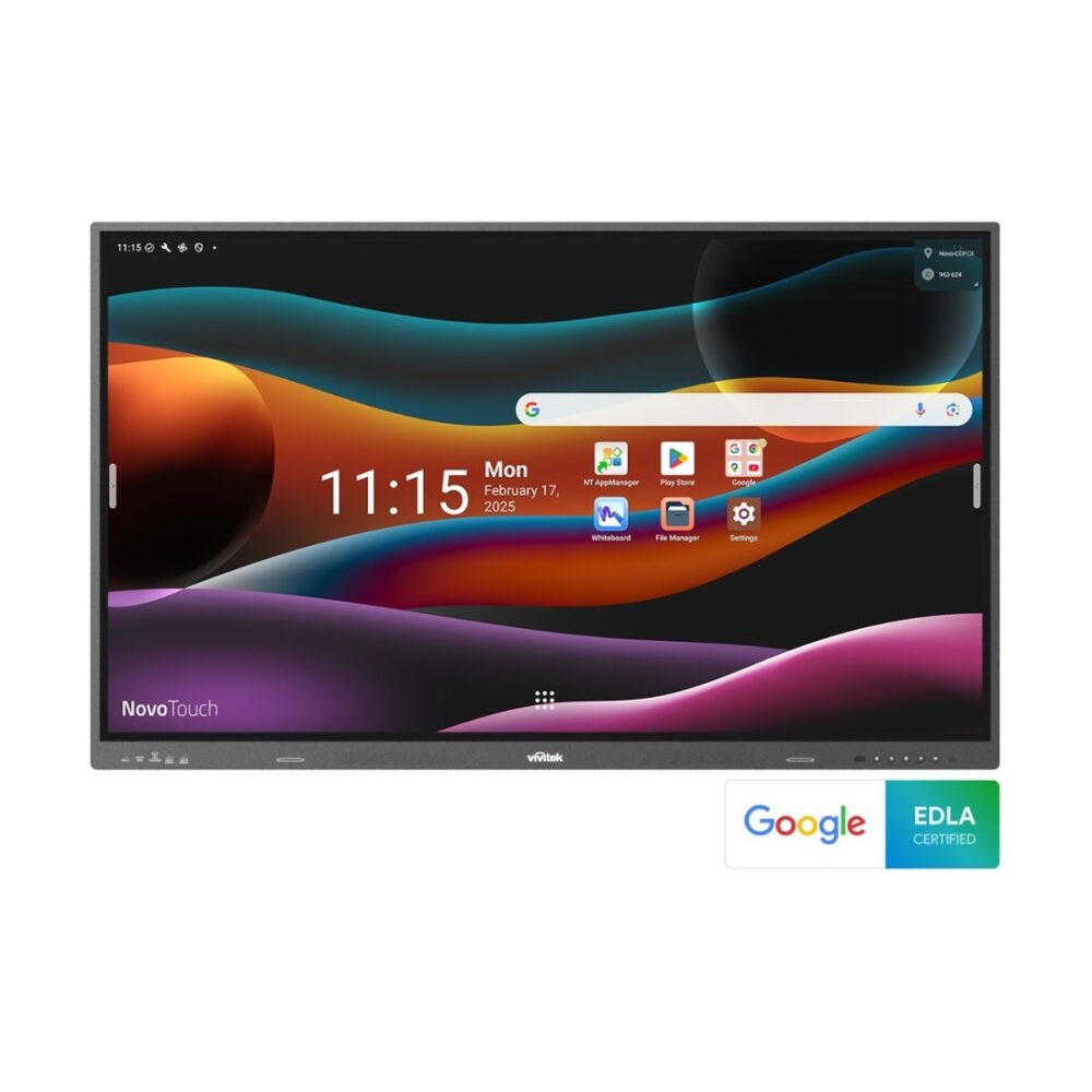 מסך מגע VIVITEK דגם EK657i רזולוציה 4K בהירות 450 ניטס אנדרואיד 14
