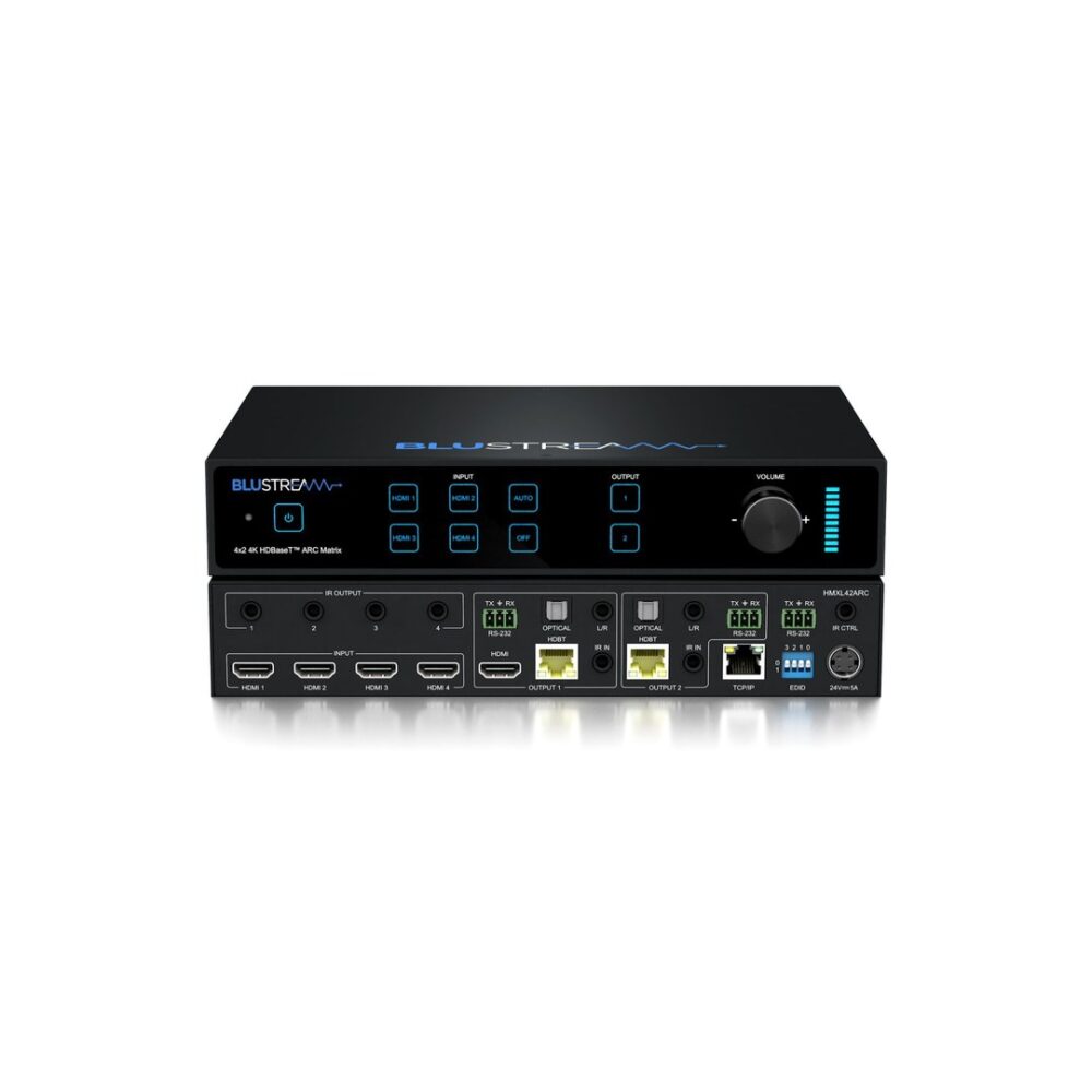 ערכת מטריצת HDBaseT CSC 4×2 מבית BLUSTREAM דגם HMXL42ARC-KIT