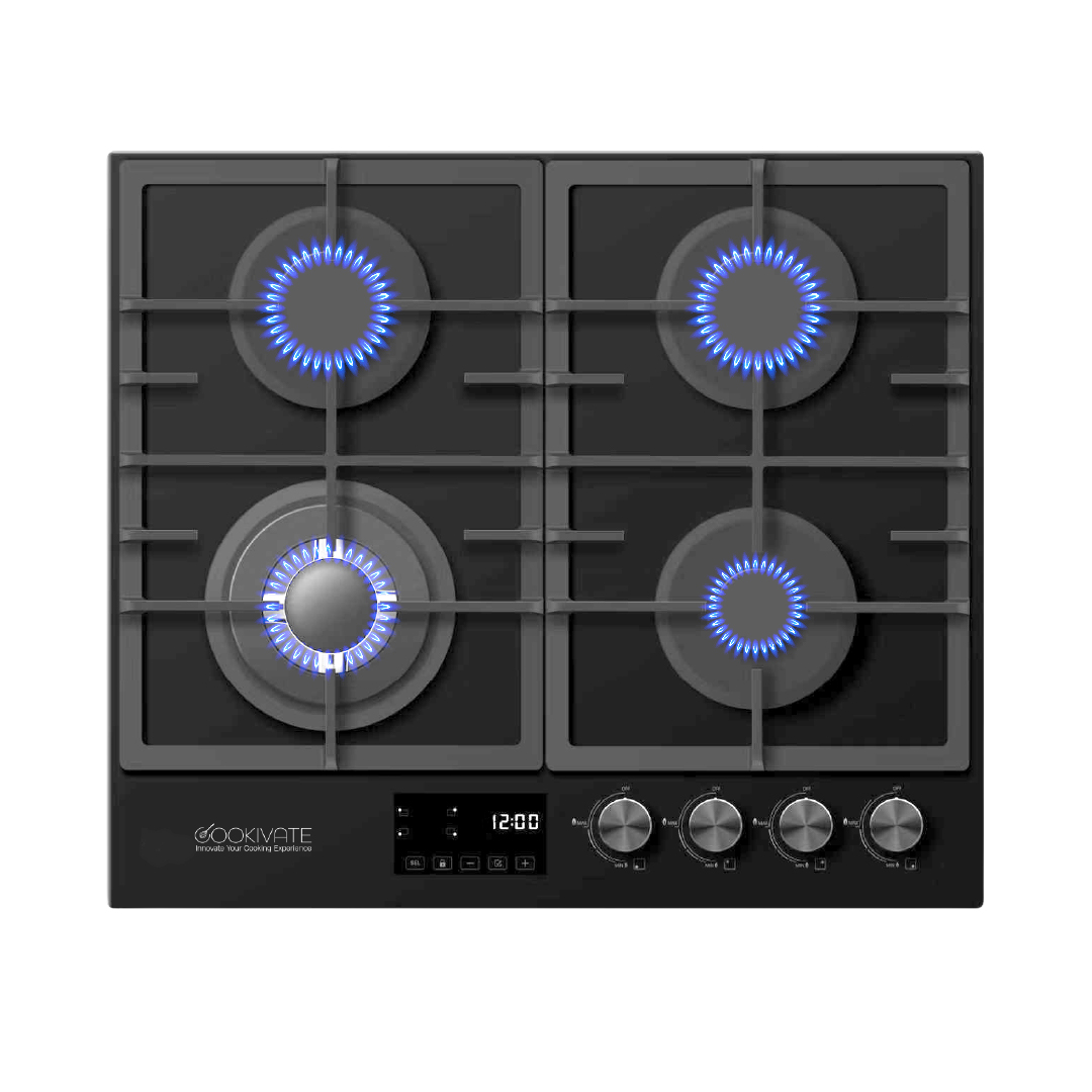 כיריים גז זכוכית 4 להבות מבער SABAF COOKIVATE MULTIHOB GEN II