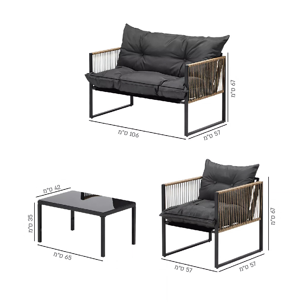 מערכת ישיבה יוקרתית לגינה ולמרפסת COMFORT4U דגם PALERMO SUPREME – תמונה 5
