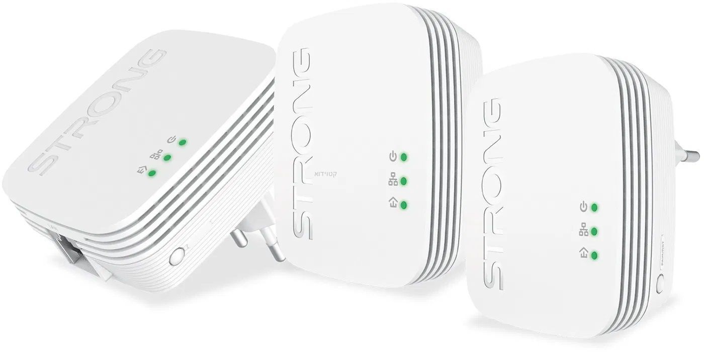 מתאם רשת על גבי רשת החשמל סט 3 יח' STRONG POWERLINE 600