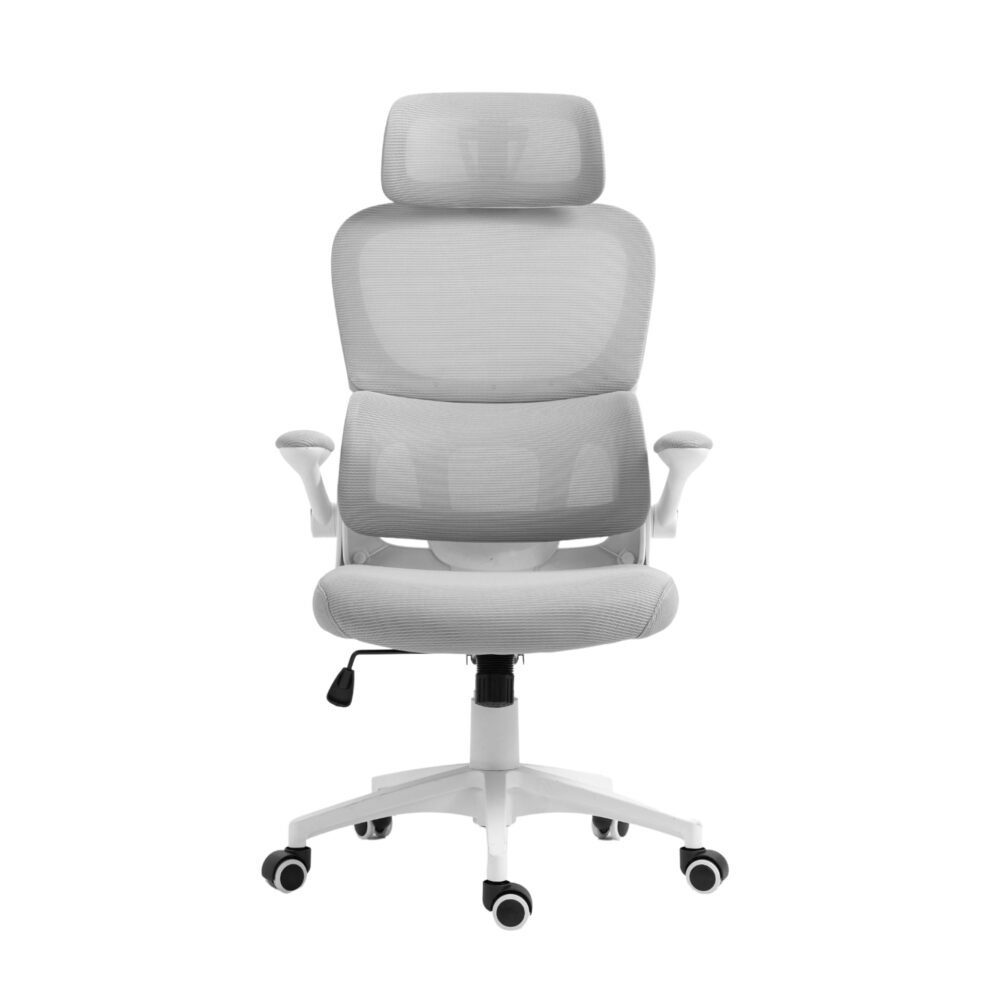 כיסא מנהל ארגונומי COMFORT4U דגם CH-35-TAMIR-WT/GR גב רשת ומשענת ראש