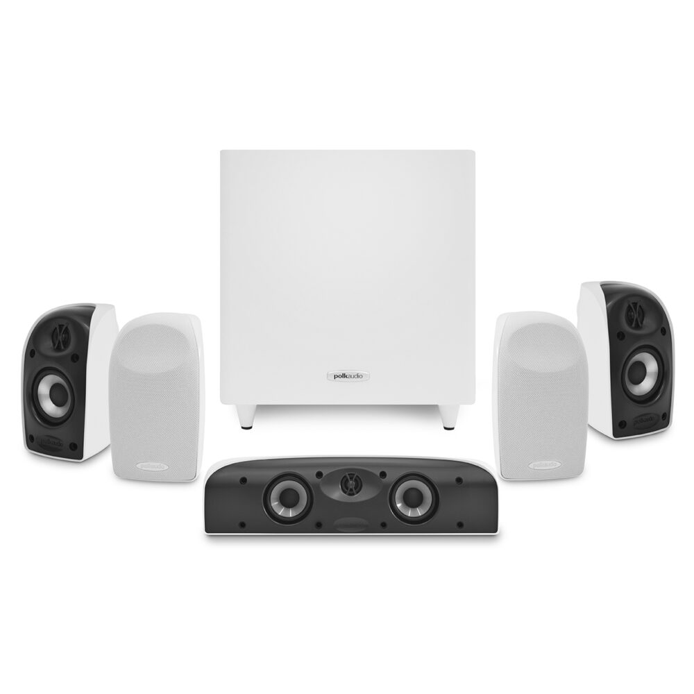 סט רמקולים סטליטים וסאב וופר POLK AUDIO TL-1700 בצבע לבן