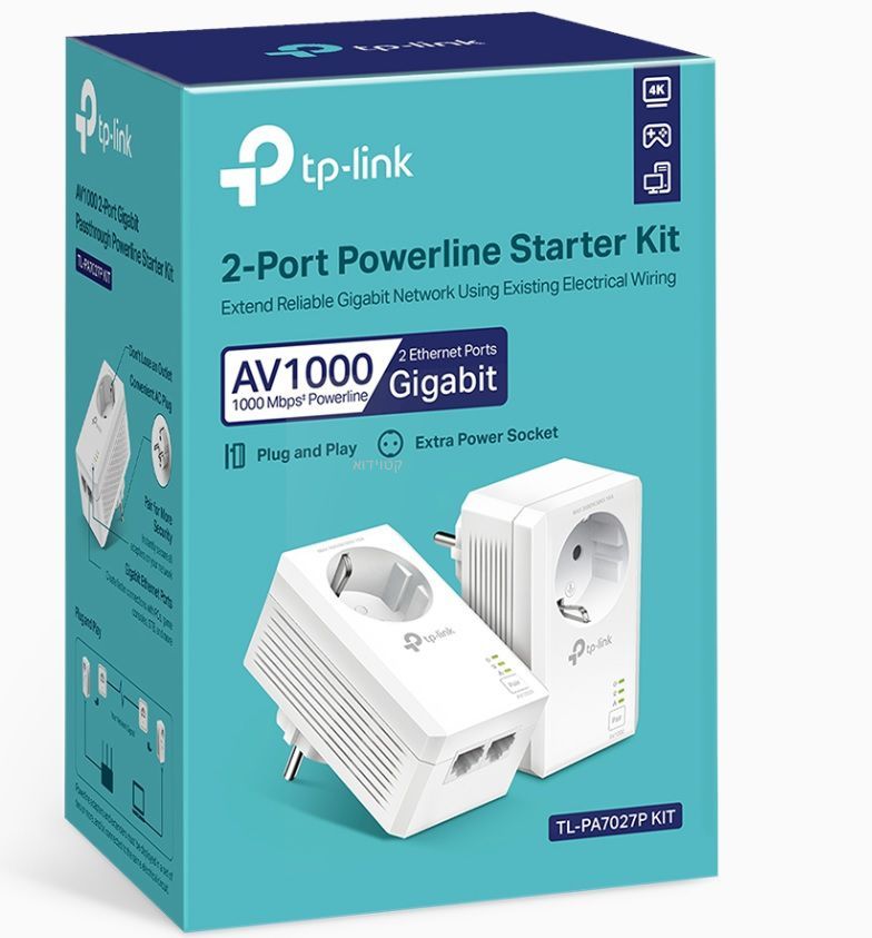 מתאם רשת על גבי רשת החשמל TP-LINK TL-PA7027P AV1000 – תמונה 3