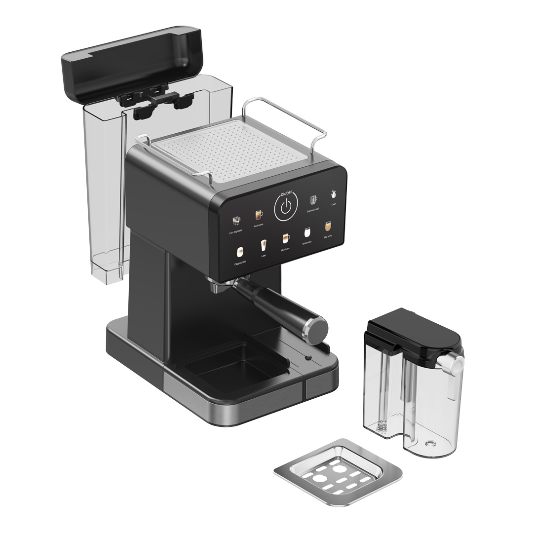 מכונת אספרסו COOKIVATE דגם CAFEZZA-LATTELUX עם מיכל חלב ומשאבת ULKA 1450W 9 ב-1 – תמונה 2