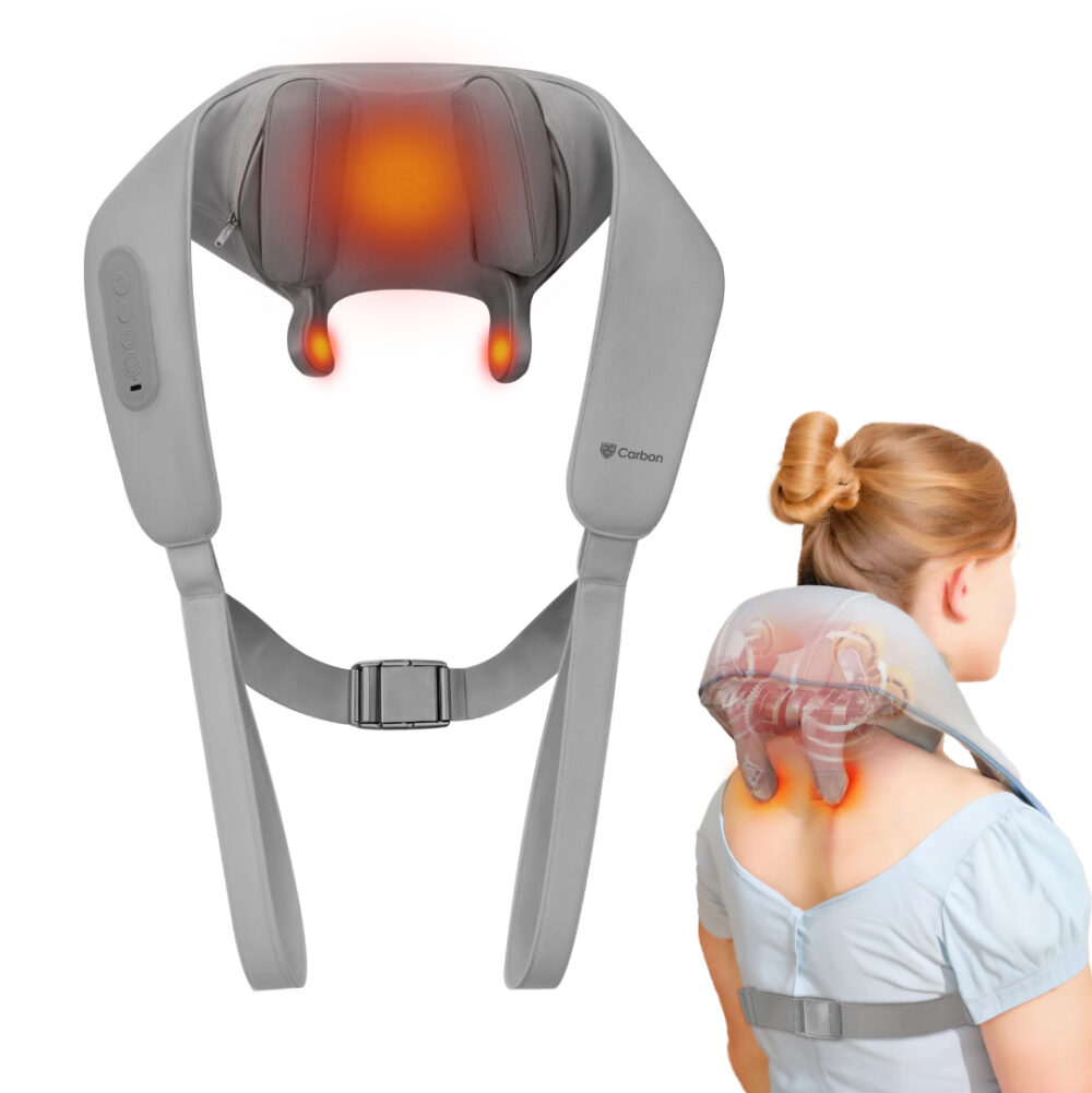 חגורת עיסוי CARBON דגם TENSIO עם טכנולוגיית 4D וחימום אינפרא