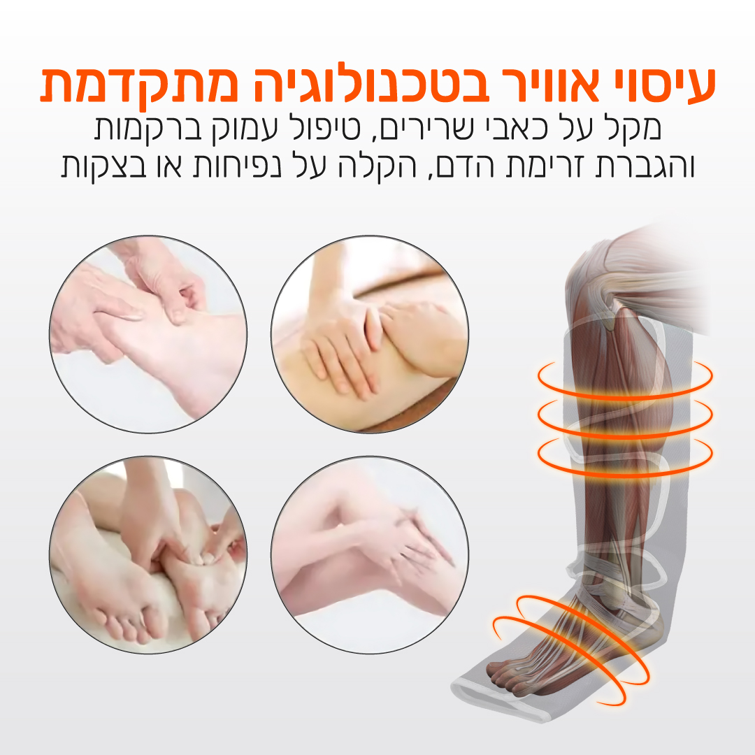 מכשיר עיסוי והרפיה לרגליים CARBON דגם LEGCURE בשיטת לחץ אוויר – תמונה 3
