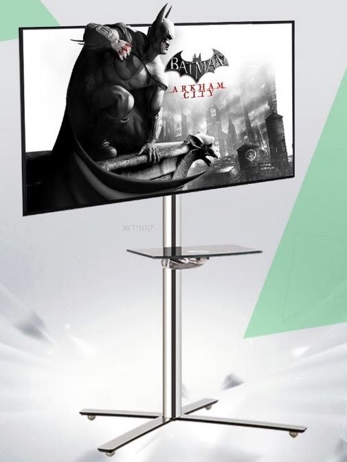 סטנד ריצפתי למסכים TVMOUNTpsf417 עם בסיס צלב