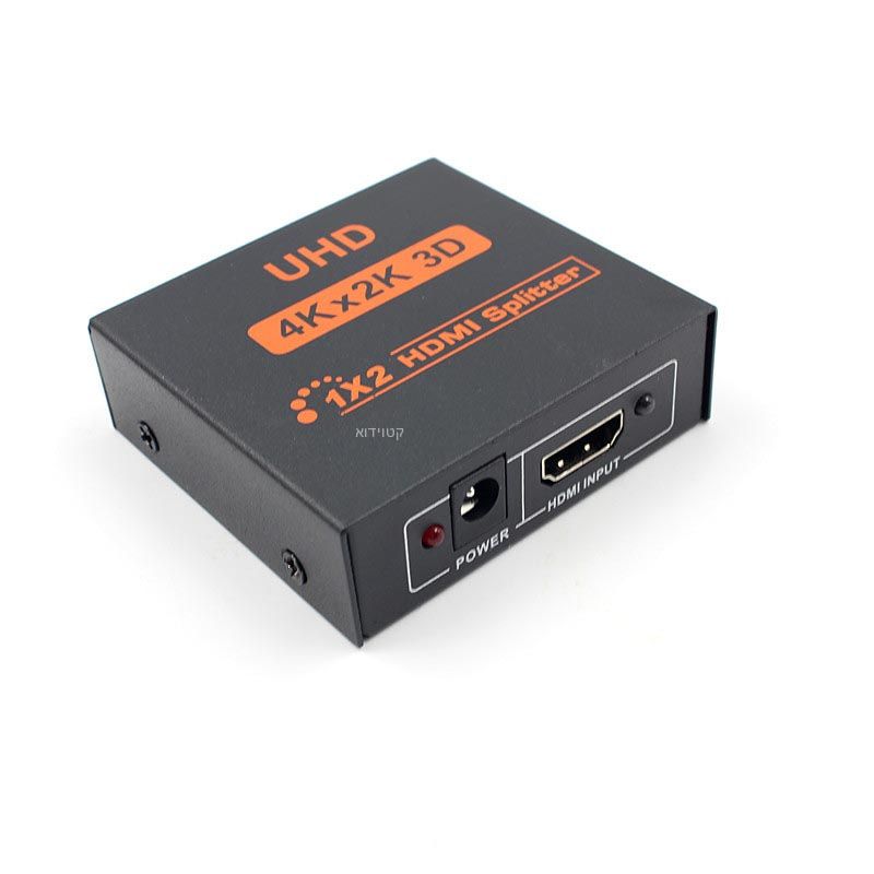 מפצל HDMI ל-2 מסכים כולל כבל מתח 4K HDMI1-24KAC
