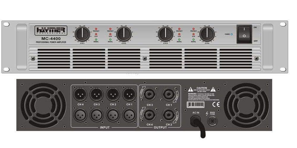 מגבר ל-4 אזורים עם שליטת ווליום HAYMER PA MC-4300