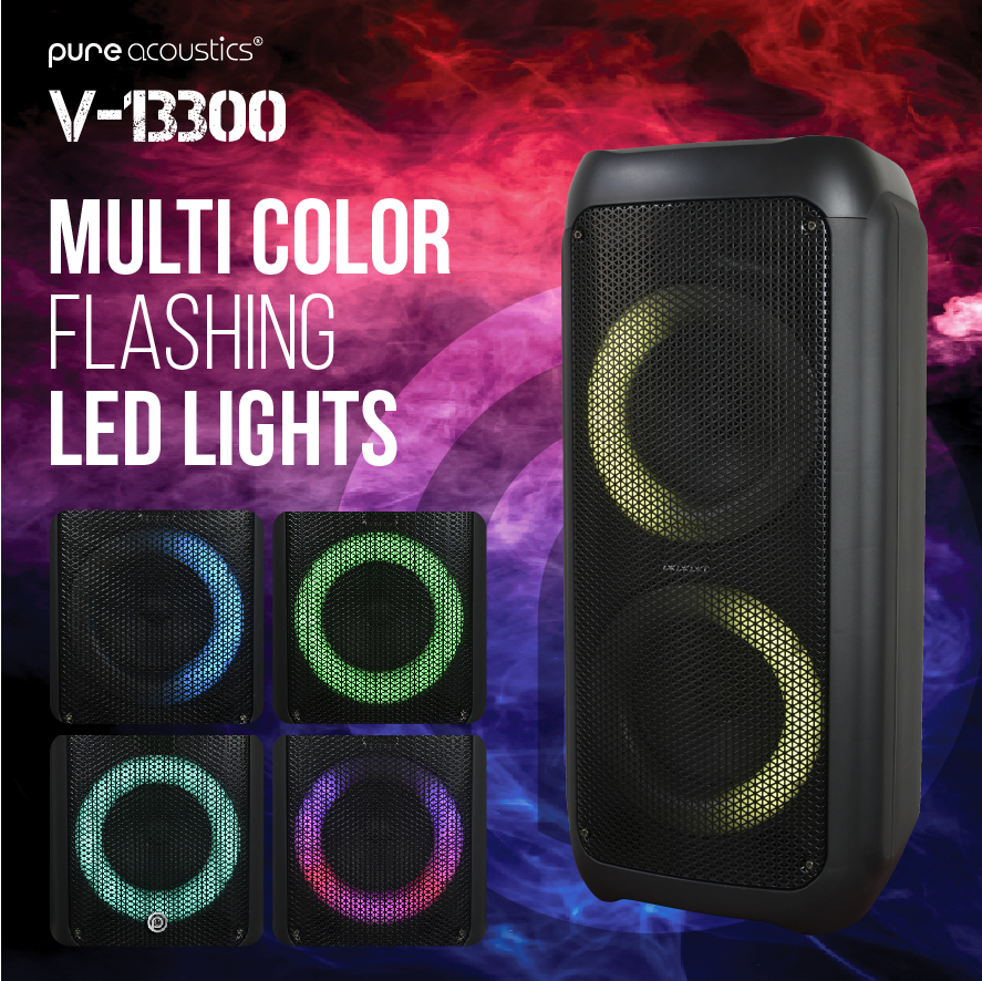 רמקול נייד PURE ACOUSTICS דגם V-13300 עם 2 מיקרופונים – תמונה 6