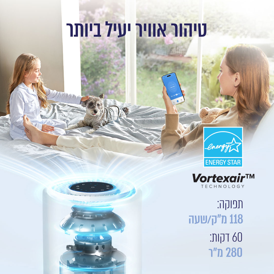 מטהר אוויר חכם LEVOIT דגם CORE-200S עם שליטה באפליקציה – תמונה 5