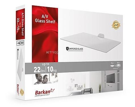 מדף זכוכית לבן למכשירי אודיו וידאו BARKAN BI8W – תמונה 4