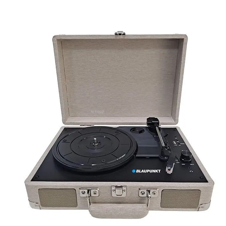 פטיפון בלוטוס במזוודה עם רמקול בצבע בז' Blaupunkt BP4220