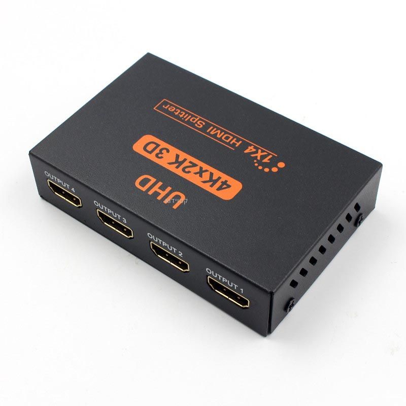 מפצל HDMI1-44KAC ל-4 מסכים בו זמנית כולל כבל מתח 4K