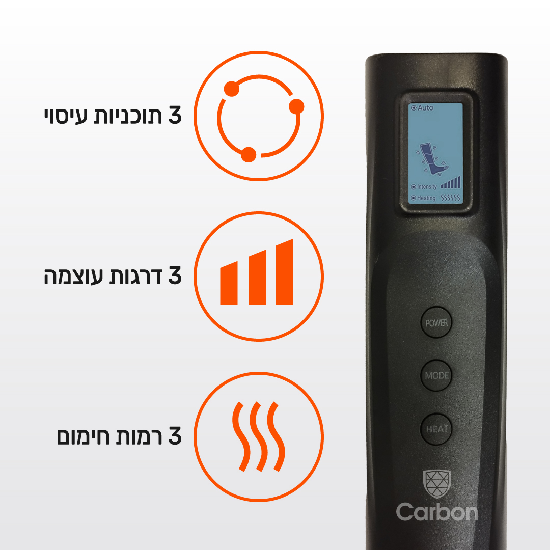 מכשיר עיסוי והרפיה לרגליים CARBON דגם LEGCURE בשיטת לחץ אוויר – תמונה 5