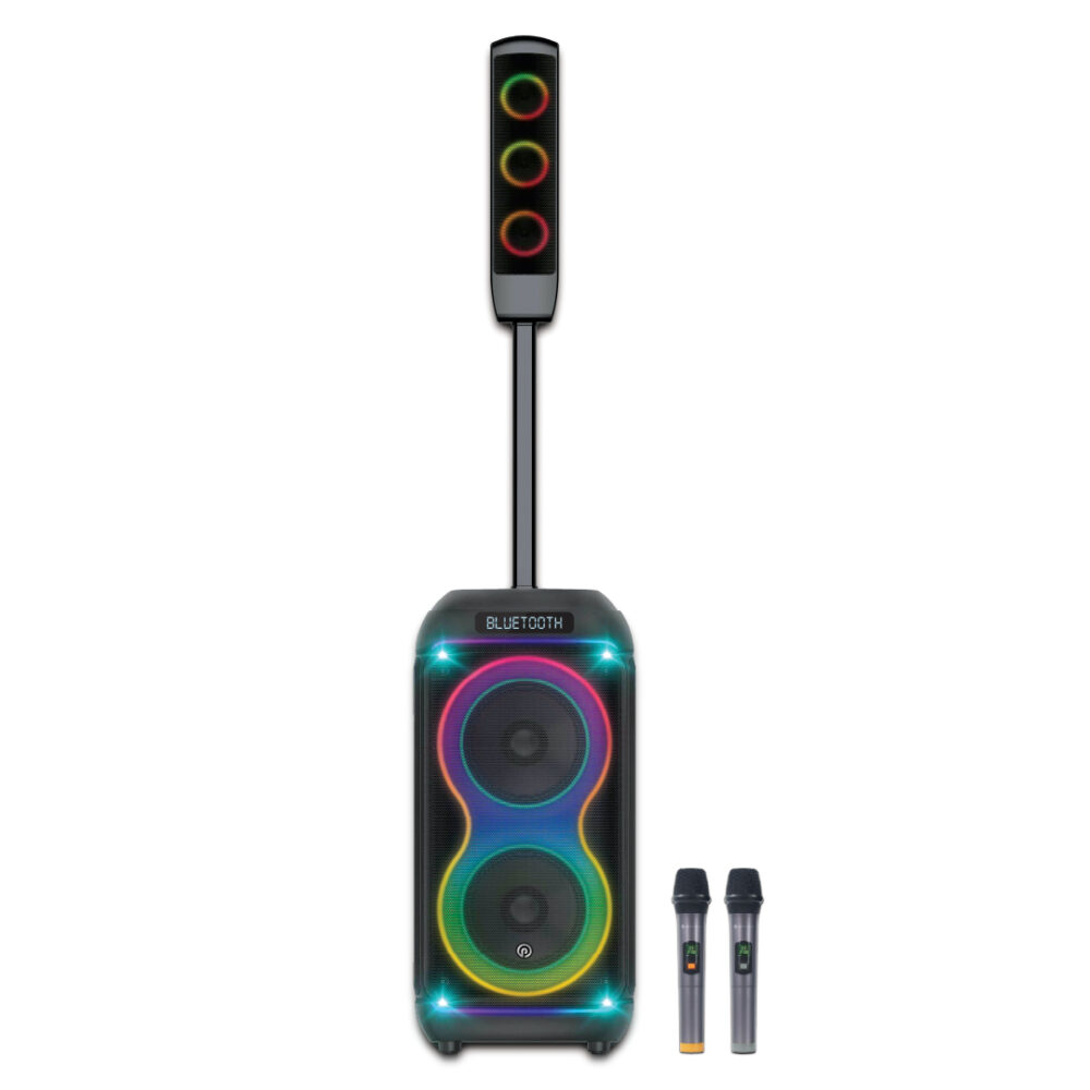 בידורית קולונה PURE ACOUSTICS דגם DANCER-X820 עם 2 מיקרופונים אלחוטיים 350W