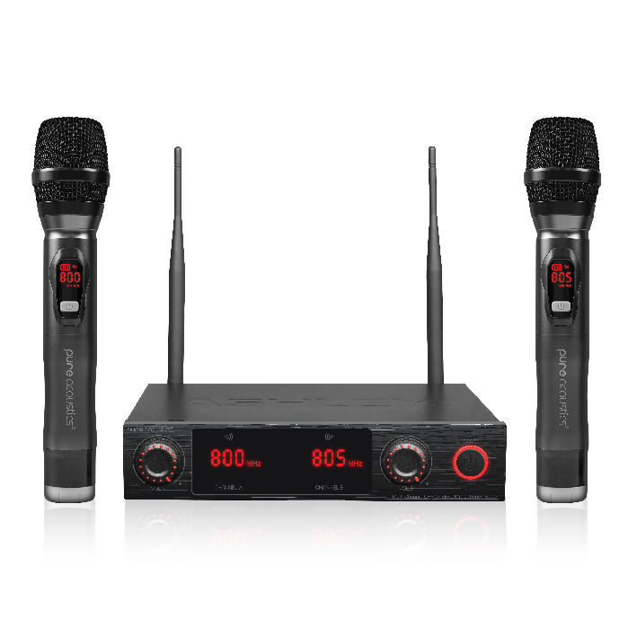 מיקרופונים אלחוטיים PURE ACOUSTICS MU-334 עם משדר רב ערוצי
