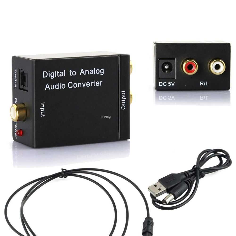 ממיר אותות דיגיטלי לאנלוגי D2A1 עם יציאות RCA והכנסת אופטי