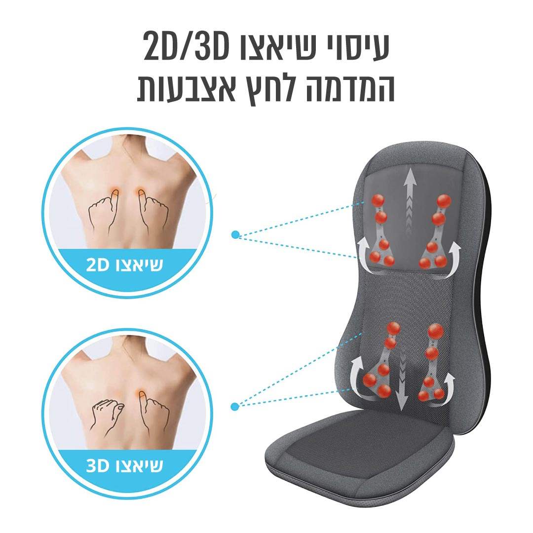 מושב עיסוי שיאצו לגב עם חימום אינפרא CARBON BMS-10 – תמונה 4