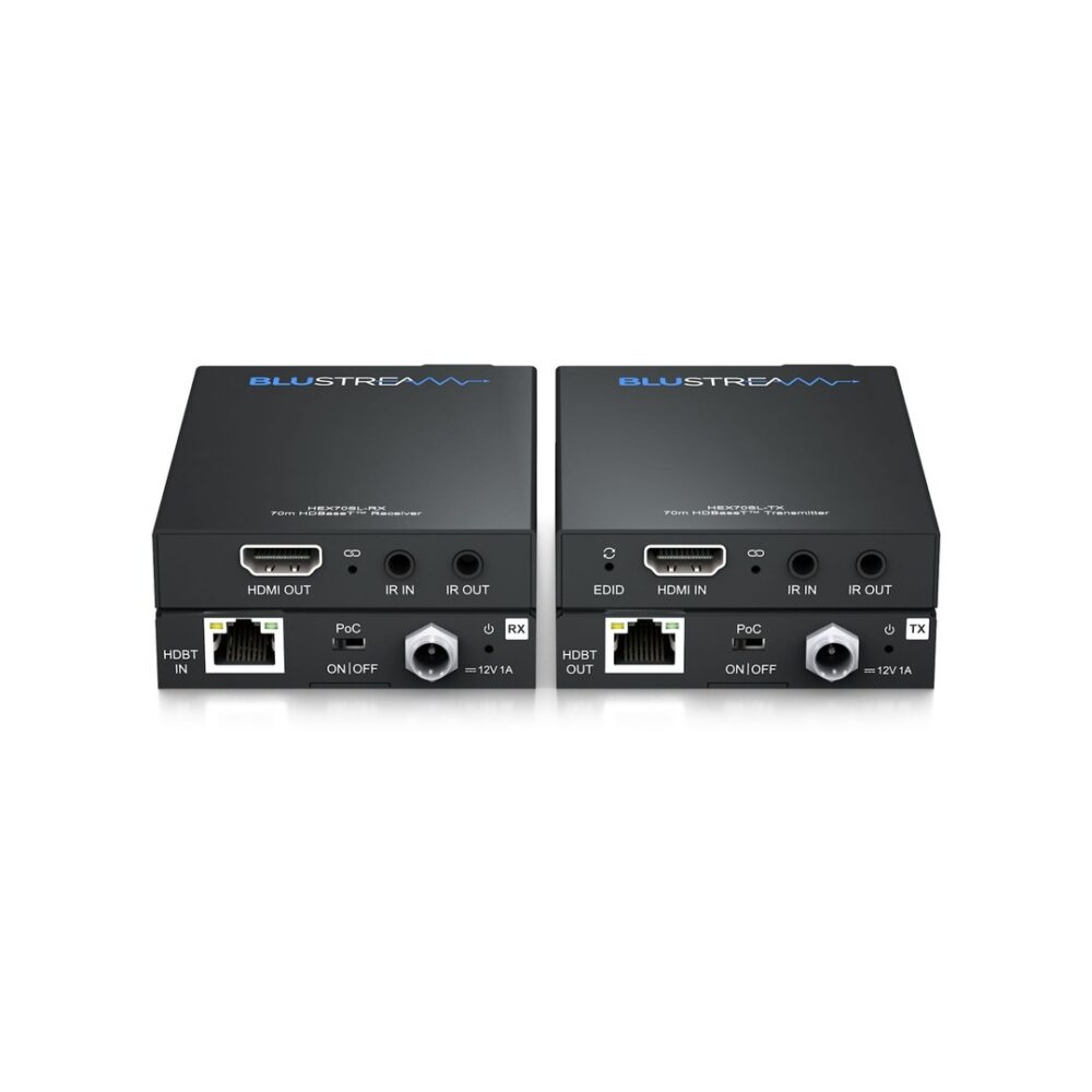 סט מאריך HDBaseT 70m BLUSTREAM HEX70SL-KIT תומך ב-4K עד 40m דו כיווני