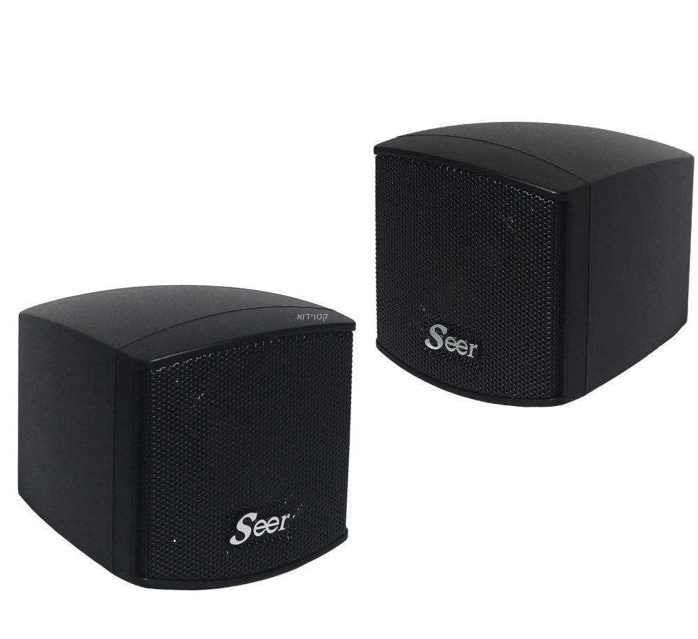 זוג רמקולים קומפקטים שחורים SEER B-202
