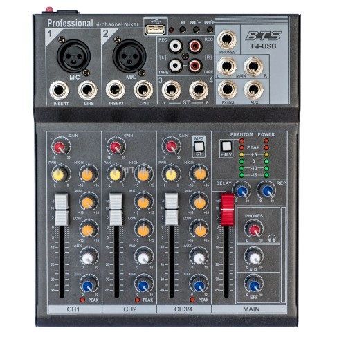 מיקסר BTS MIX F4 USB עם כניסת USB