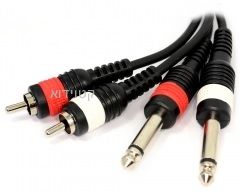 כבל אודיו 3 מטר 2RCA-2PL 6.35 ממ