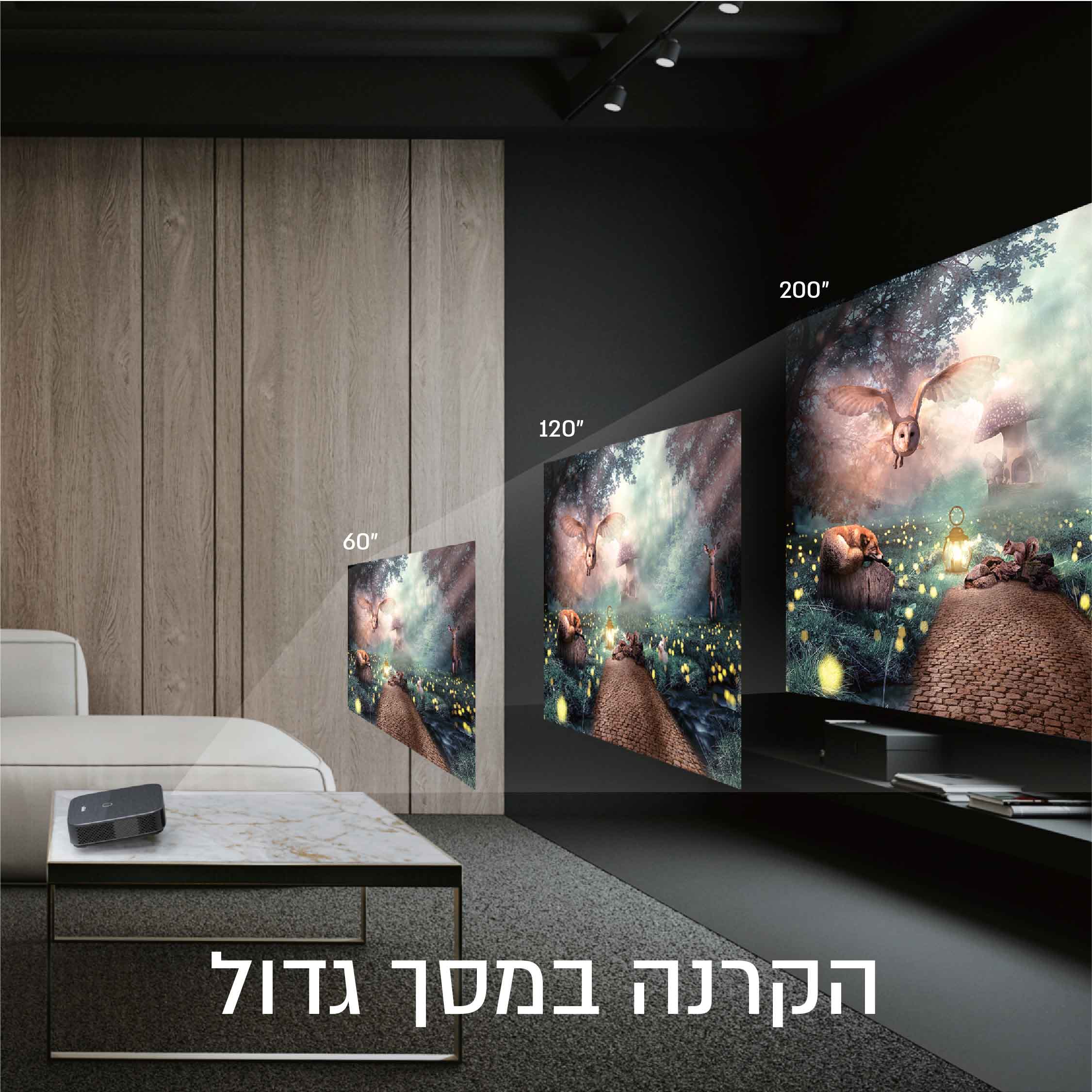 מקרן נייד VIVITEK QUMI-Q9 FULL-HD תומך 4K 1500 LUM – תמונה 6