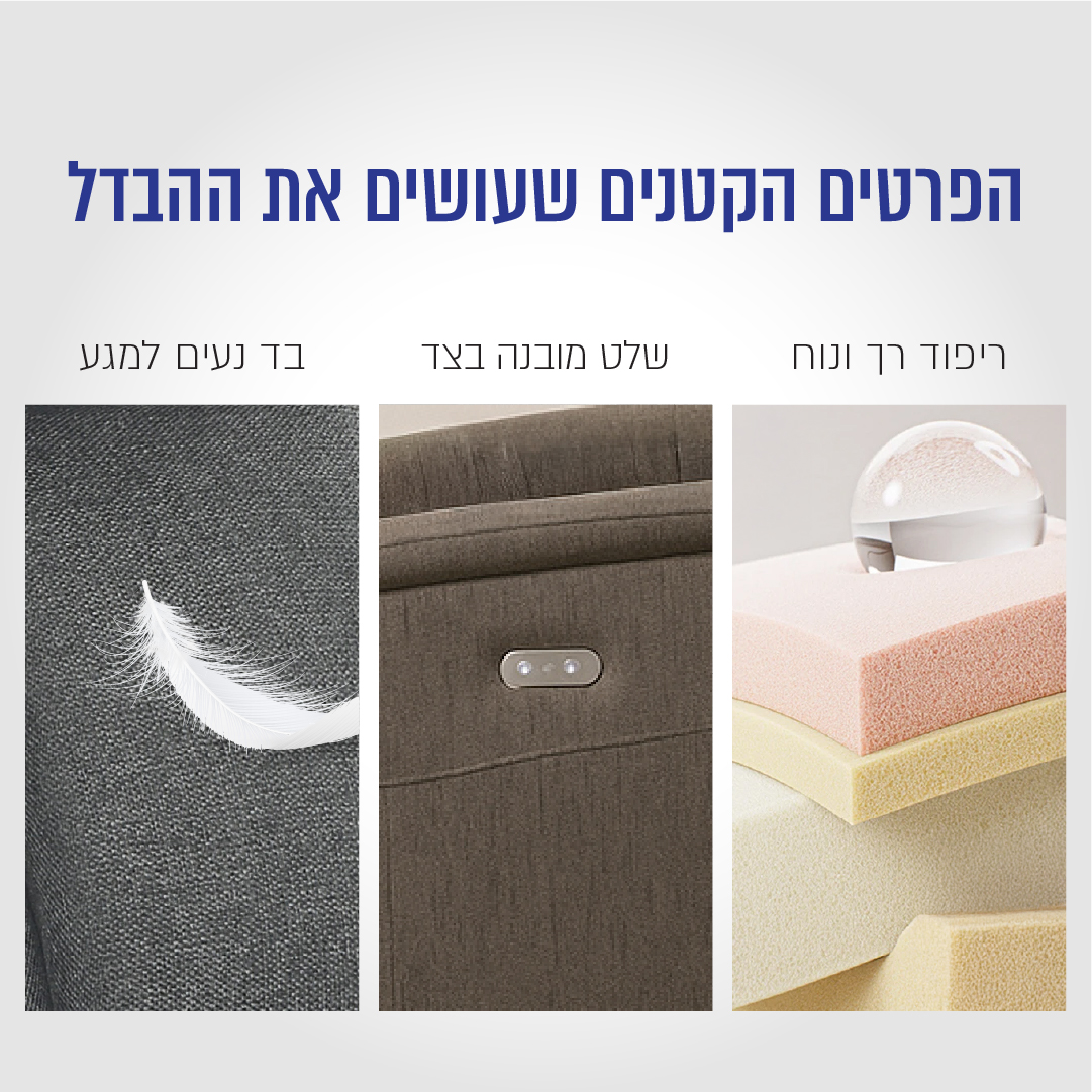 כורסת טלוויזיה חשמלית מבד נעים למותג CARBON דגם NAPSY – תמונה 7